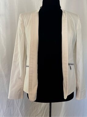 Kasper White Blazer Quiet Luxury Old Money Clean Girl Bridal Minimalist Sz 6